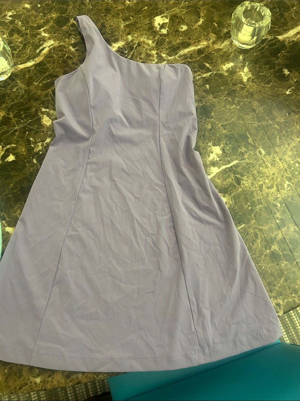 Outdoor Voices Light Lavender One-Shoulder A-Line Dress